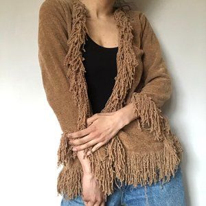 Y2K fringe cardi by Simon Chang